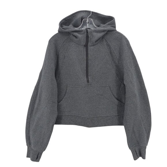 LULULEMON Scuba Oversized Half-Zip Hoodie Heather Gray Thumbholes M/L - Picture 1 of 8